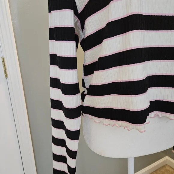Juicy Couture Striped Black and White Women's Top Size XL New With Tags - Picture 7 of 14